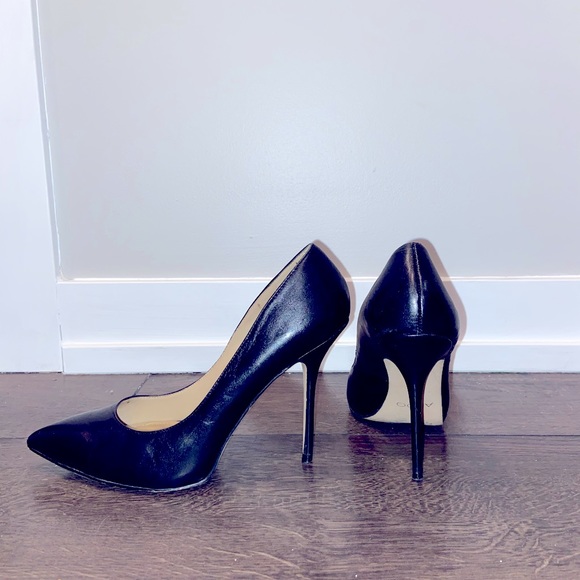 Worn Once - Real Black Leather Aldo Heels - Size 8 - Picture 3 of 5